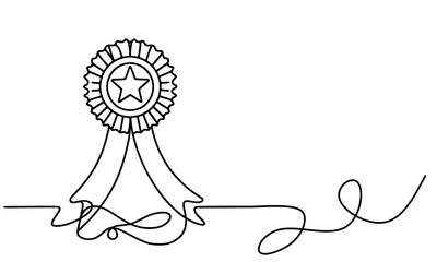 vector illustration of a medalion, one continues line of medalion 