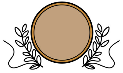 frame with leaves, vector frame with floral ornament