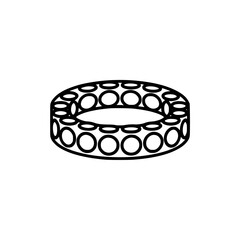 Minimalist Bearing Design, Line Art on White, Abstract Industrial Graphic