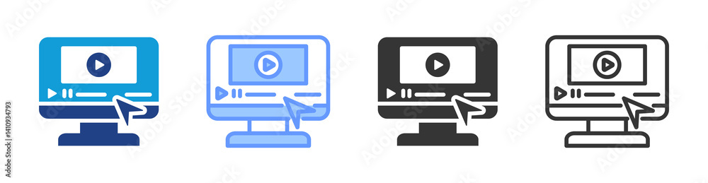 Poster Web Tutorial icon set multiple style collection