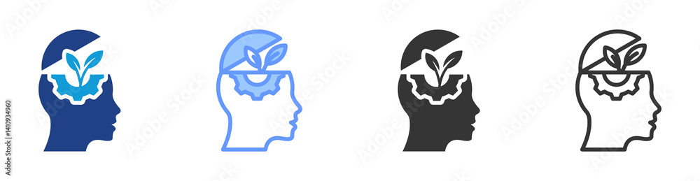 Aufkleber self improvement icon set multiple style collection
