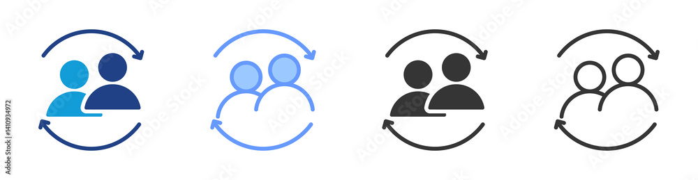 Poster informal experiences icon set multiple style collection