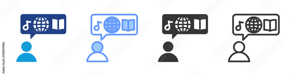 Poster Personal Interest icon set multiple style collection