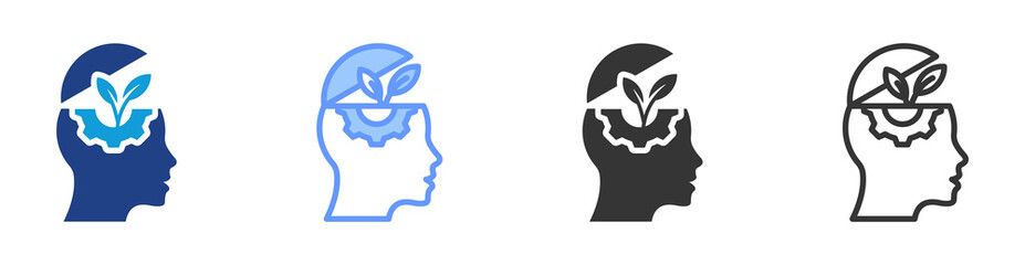 Self Improvement icon set multiple style collection