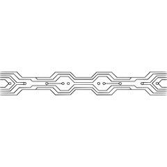 Minimalist Circuit Board Line Art Design, Vector Background, Technology Concept.