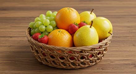 Rustic Fruit Basket Still Life
