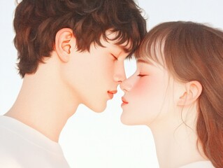 Couple in gentle, loving moment