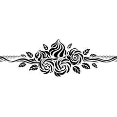 Fototapeta premium Elegant Black Rose Floral Border Design, Vector Illustration
