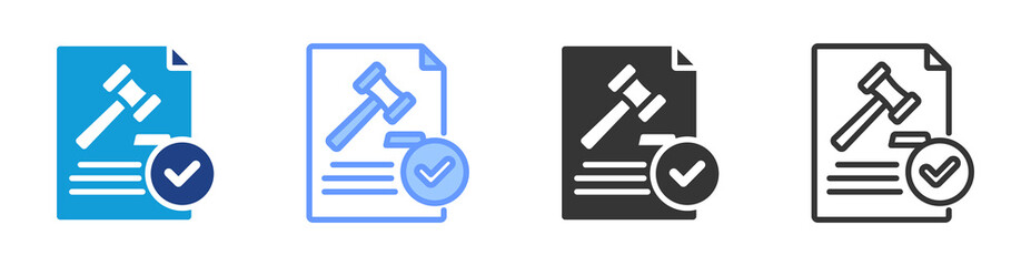 Legalization icon set multiple style collection