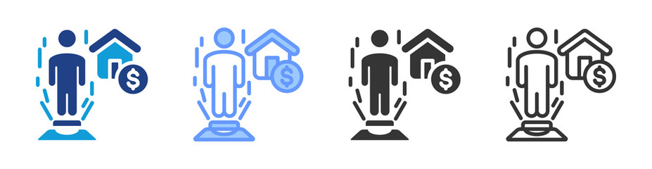 Holographic Will icon set multiple style collection