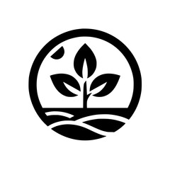 Minimalist Seedling Logo: Nature, Growth & Sustainability Icon
