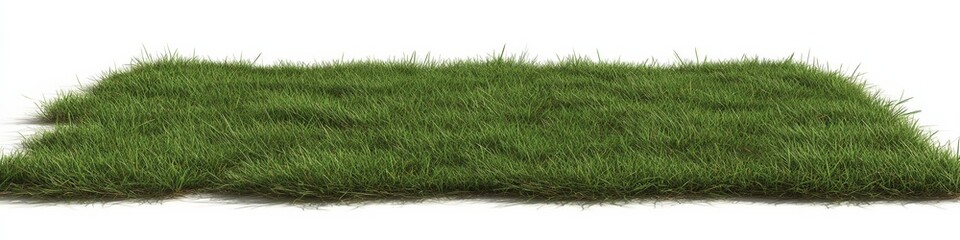 Realistic Grass Texture on White Background for Seamless Green Field Design