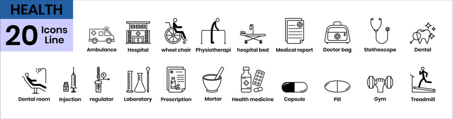 Health icon element for design