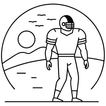 football player standing in landscape clip art preview