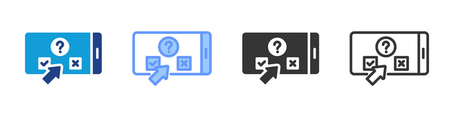 Quizzes And Examp icon set multiple style collection