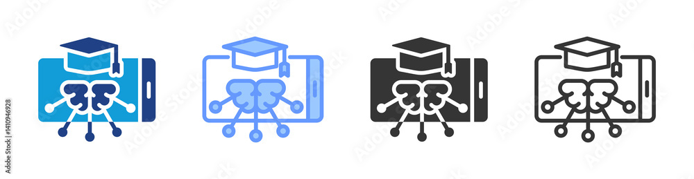 Poster Microlearning Modules icon set multiple style collection