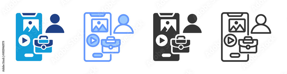 Aufkleber Virtual Classroom icon set multiple style collection