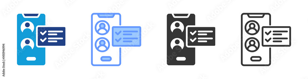 Aufkleber online assesment icon set multiple style collection