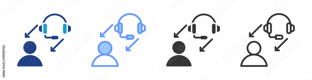 Aufkleber tutoring support icon set multiple style collection