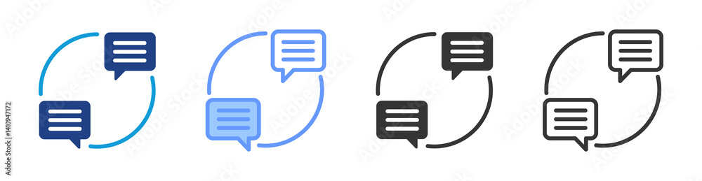 Poster Discussion Threads icon set multiple style collection