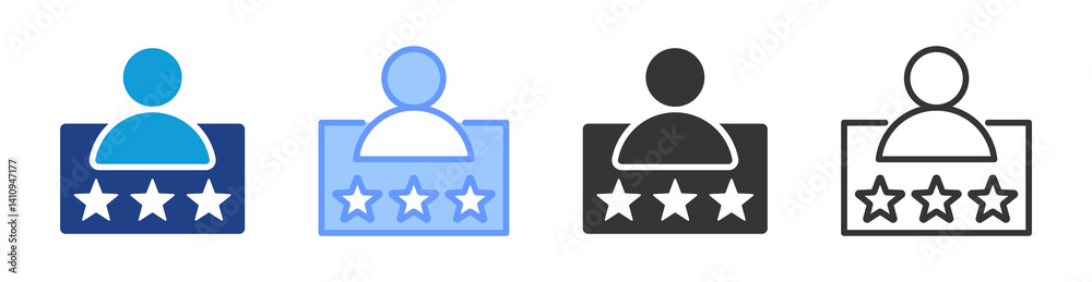 Aufkleber peer feedback icon set multiple style collection