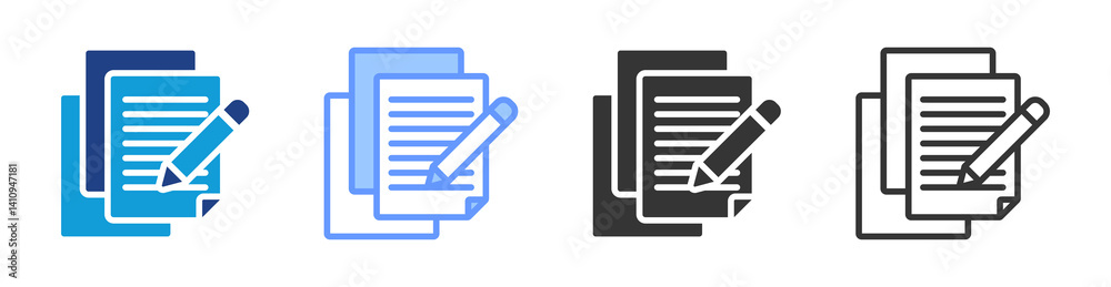 Aufkleber enrollment process icon set multiple style collection