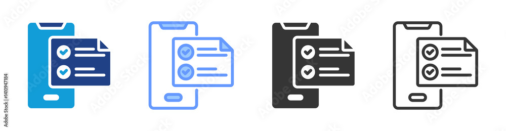 Poster Online Surveys icon set multiple style collection