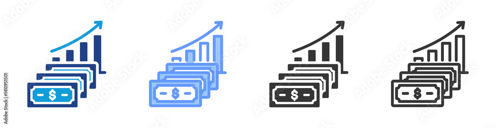 Poster capital again icon set multiple style collection