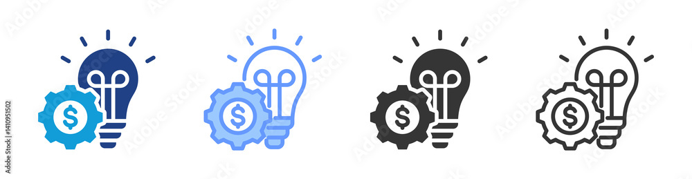 Poster innovation icon set multiple style collection