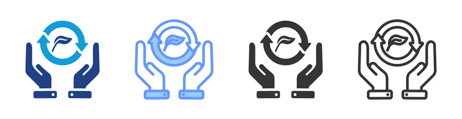 Sustainability icon set multiple style collection