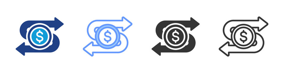 Obraz premium Return On Asset icon set multiple style collection