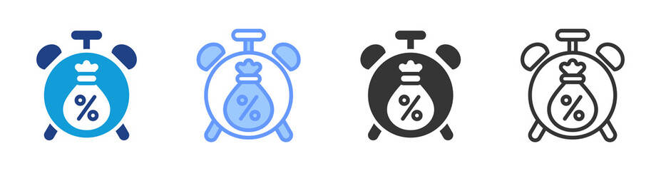 Credit Management icon set multiple style collection