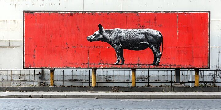 Street Art Billboard Rhinoceros