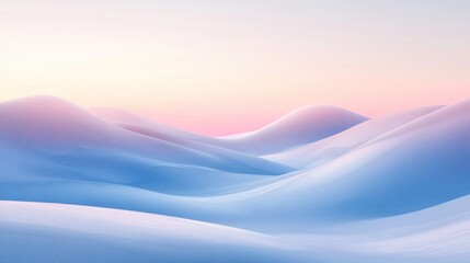 Pastel colored dunes abstract landscape with gentle waves and peaceful feeling