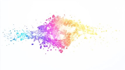 abstract visualization of a cell, DNA highlighted with flowing colors, clean design, no text, white