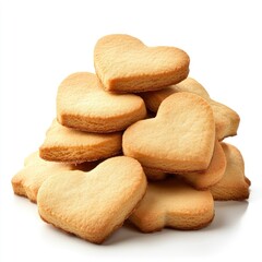 A delightful pile of golden heart-shaped cookies (4)