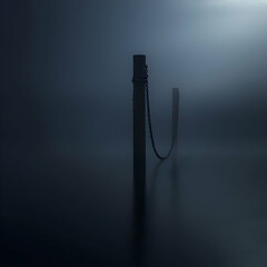 Misty Harbor Mooring Post at Night