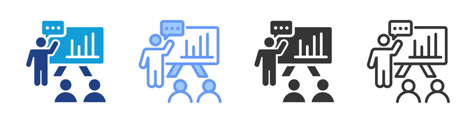 Coaching Sessions icon set multiple style collection