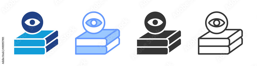 Poster Supervised Work icon set multiple style collection