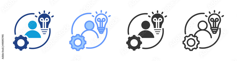 Poster Initiative icon set multiple style collection