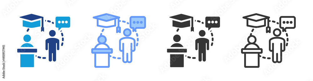 Aufkleber apprenticeship role icon set multiple style collection