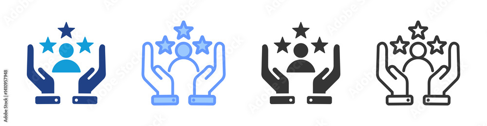 Poster New Employee icon set multiple style collection