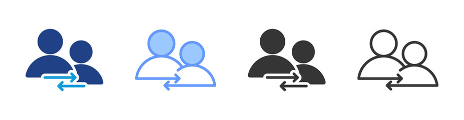 Mentoring Support icon set multiple style collection