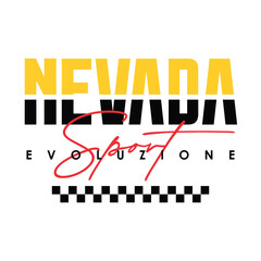 nevada with the evolution of sports for t-shirt design slogans, banners and posters