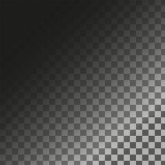 Fototapeta premium Diagonal top left glow. Light fade checkerboard. Vector shadow texture. Dark grid background.