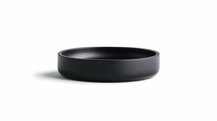 Stylish Black Round Bowl On White Background