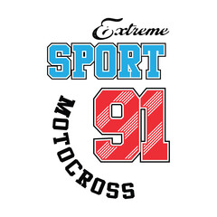 extreme sports with motocross. design art, typography for ready to print in t-shirt, banner, posters. vector illustration