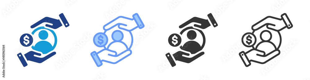 Poster Student Support icon set multiple style collection