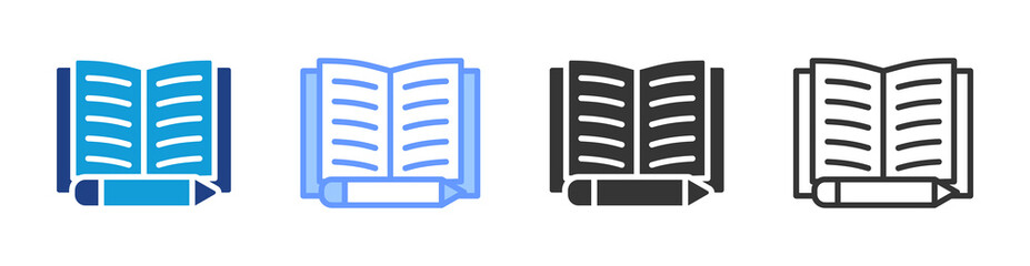 Lecture Notes icon set multiple style collection