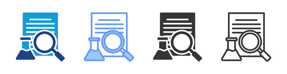 Research Paper icon set multiple style collection